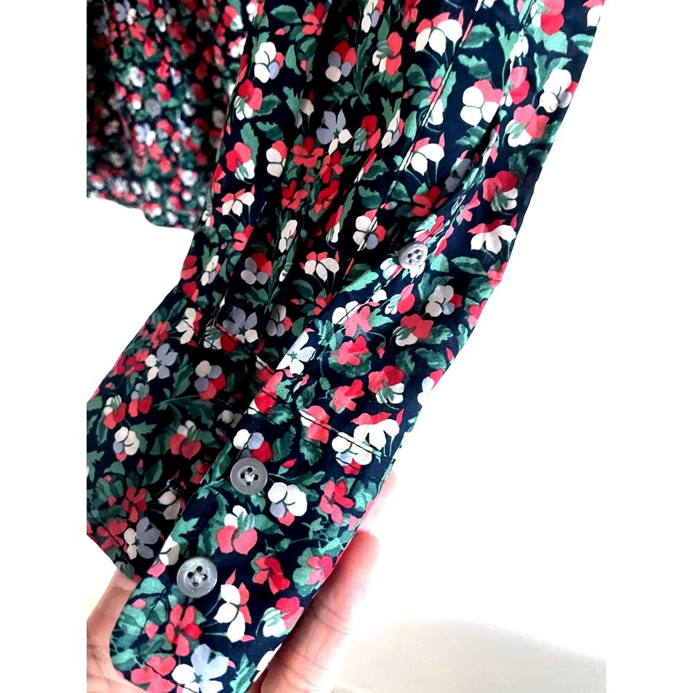 J. Crew x Liberty Sarah Floral Perfect Shirt long sleeve/Black/10 - Picture 5 of 8